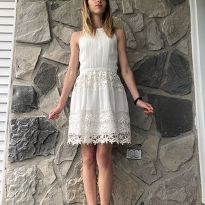 White lace floral graduation dress